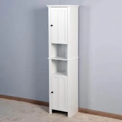 Unbranded 15.75 in. W x 11.81 in. D x 66.93 in. H White Bathroom Floor Storage Cabinet Linen Cabinet -Bathroom Cabinets Shop white linen cabinets cuu35721 44 1000