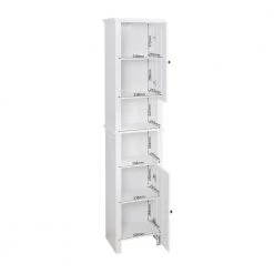 Unbranded 15.75 in. W x 11.81 in. D x 66.93 in. H White Bathroom Floor Storage Cabinet Linen Cabinet -Bathroom Cabinets Shop white linen cabinets cuu35721 4f 1000