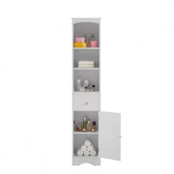 Virubi Tall 13.4 in. W x 9.1 in. D x 66.9 in. H White Bathroom Linen Cabinet with Adjustable Shelf -Bathroom Cabinets Shop white linen cabinets fsxw009aak 4f 1000