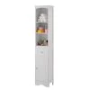 Virubi Tall 13.4 in. W x 9.1 in. D x 66.9 in. H White Bathroom Linen Cabinet with Adjustable Shelf
