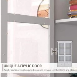 FUFU&GAGA 39.4 in. W x 15.7 in. D x 70.9 in. H White Wood Freestanding Bathroom Linen Cabinet with Shelves and Drawers -Bathroom Cabinets Shop white linen cabinets kf260026 012 c 1f 1000