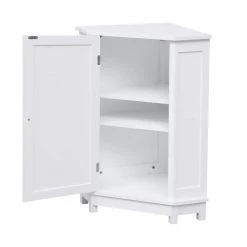 Tunuo 24.72 in. W x 17.5 in. D x 31 in. H White Freestanding Corner Bathroom Linen Cabinet with Shelf -Bathroom Cabinets Shop white linen cabinets sf 2917477wt 4f 1000