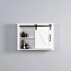 Miscool July 27 in. W x 19.7 in. H x 7.8 in. D Bathroom Storage Wall Cabinet in White with 2-Adjustable Shelves -Bathroom Cabinets Shop white miscool bathroom wall cabinets bcych10c5623h 76 1000