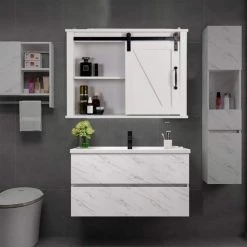 Miscool July 27 in. W x 19.7 in. H x 7.8 in. D Bathroom Storage Wall Cabinet in White with 2-Adjustable Shelves -Bathroom Cabinets Shop white miscool bathroom wall cabinets bcych10c5623h c3 1000