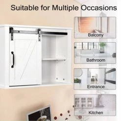 Miscool Naples 27 in. W x 19.7 in. H x 7.8 in. D Bathroom Storage Wall Cabinet in White with 2-Adjustable Shelves -Bathroom Cabinets Shop white miscool bathroom wall cabinets bcych10c5623l 44 1000