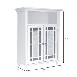 Elegant Home Fashions Winfield 26-1/2 in. W x 34 in. H x 12 in. D 2-Door Bathroom Linen Storage Floor Cabinet in White -Bathroom Cabinets Shop white mosaic elegant home fashions linen cabinets elg 529 44 1000