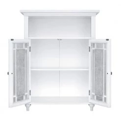 Elegant Home Fashions Winfield 26-1/2 in. W x 34 in. H x 12 in. D 2-Door Bathroom Linen Storage Floor Cabinet in White -Bathroom Cabinets Shop white mosaic elegant home fashions linen cabinets elg 529 4f 1000