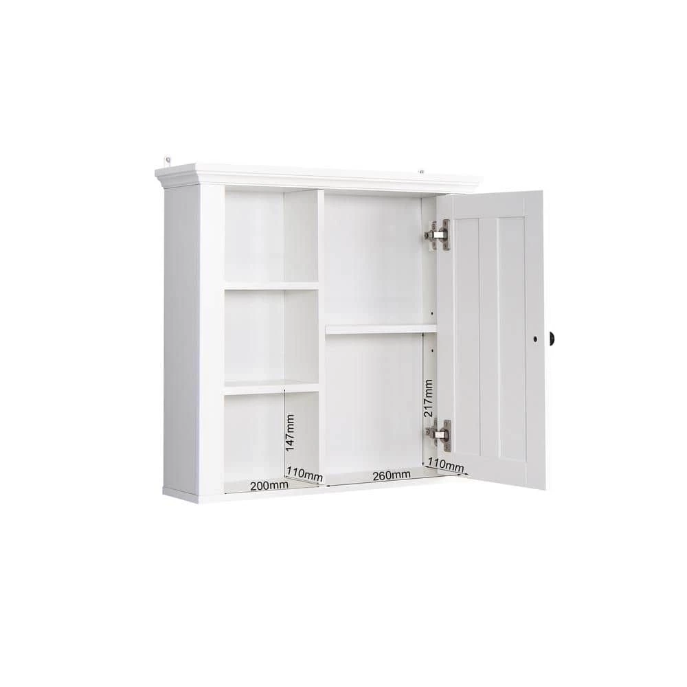 Nestfair 21 in. W x 6 in. D x 20 in. H White Bathroom Wall Cabinet 4 Nestfair 21 in. W x 6 in. D x 20 in. H White Bathroom Wall Cabinet - Image 2