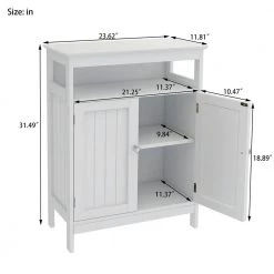 Nestfair 24 in. W x 12 in. D x 31 in. H Double Door Floor Cabinet in White -Bathroom Cabinets Shop white nestfair linen cabinets lw28215278 1f 1000