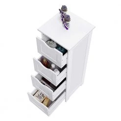 Nestfair 11.8 in. W Space Saver Bathroom Storage Cabinet in White -Bathroom Cabinets Shop white nestfair linen cabinets lw40914884 1f 1000