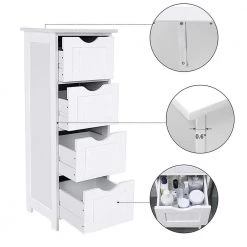 Nestfair 11.8 in. W Space Saver Bathroom Storage Cabinet in White -Bathroom Cabinets Shop white nestfair linen cabinets lw40914884 4f 1000