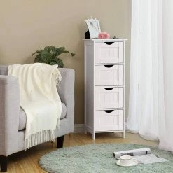 Nestfair 11.8 in. W Space Saver Bathroom Storage Cabinet in White -Bathroom Cabinets Shop white nestfair linen cabinets lw40914884 fa 1000