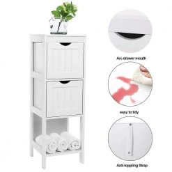 Nestfair 11.8 in. W Multifunctional Space Saver Bathroom Storage Organizer Rack Stand in White -Bathroom Cabinets Shop white nestfair linen cabinets lw40914885 44 1000