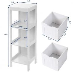 Nestfair 11.8 in. W Multifunctional Space Saver Bathroom Storage Organizer Rack Stand in White -Bathroom Cabinets Shop white nestfair linen cabinets lw40914885 76 1000
