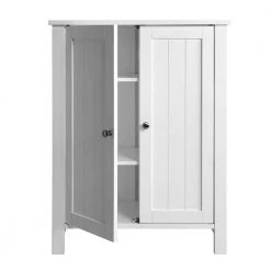 Nestfair 23.6 in. W Bathroom Floor Storage Cabinet with Adjustable Shelf in White -Bathroom Cabinets Shop white nestfair linen cabinets lw40914886 1f 1000