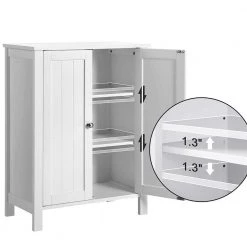 Nestfair 23.6 in. W Bathroom Floor Storage Cabinet with Adjustable Shelf in White -Bathroom Cabinets Shop white nestfair linen cabinets lw40914886 44 1000
