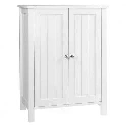 Nestfair 23.6 in. W Bathroom Floor Storage Cabinet with Adjustable Shelf in White -Bathroom Cabinets Shop white nestfair linen cabinets lw40914886 4f 1000