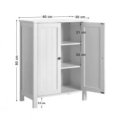 Nestfair 23.6 in. W Bathroom Floor Storage Cabinet with Adjustable Shelf in White -Bathroom Cabinets Shop white nestfair linen cabinets lw40914886 fa 1000