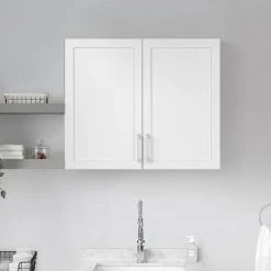 OVE Decors Caby 18 in. W and 38 in. W x 12.99 in. D x 30 in. H White Bathroom Wall Cabinet Set -Bathroom Cabinets Shop white ove decors bathroom wall cabinets 15kwcr cabym1 0 77 1000