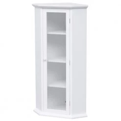 Polibi 16.54 in. W x 16.54 in. D x 42.32 in. H White Painted Finish Freestanding Bathroom Linen Cabinet with Glass Door 20 Polibi 16.54 in. W x 16.54 in. D x 42.32 in. H White Painted Finish Freestanding Bathroom Linen Cabinet with Glass Door -Bathroom Cabinets Shop white polibi linen cabinets rs pffbcg w 4f 1000