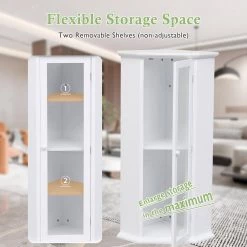 Polibi 16.54 in. W x 16.54 in. D x 42.32 in. H White Painted Finish Freestanding Bathroom Linen Cabinet with Glass Door 24 Polibi 16.54 in. W x 16.54 in. D x 42.32 in. H White Painted Finish Freestanding Bathroom Linen Cabinet with Glass Door -Bathroom Cabinets Shop white polibi linen cabinets rs pffbcg w 76 1000