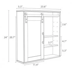 Puluomis 23.6 in. W x 24 in. H x 5.3 in. D Bathroom Storage Wall Cabinet with Mirrors and Adjustable Shelves in White -Bathroom Cabinets Shop white puluomis bathroom wall cabinets us ba004 wh x 44 1000