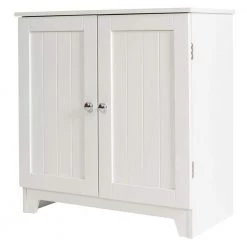 Redmon Contemporary Country 23.5 in.W x 11.7 in.D x 23.5 in. H Free Standing Double Door Cabinet With Wainscot Panels in White 10 Redmon Contemporary Country 23.5 in.W x 11.7 in.D x 23.5 in. H Free Standing Double Door Cabinet With Wainscot Panels in White -Bathroom Cabinets Shop white redmon linen cabinets 5224wh 40 1000
