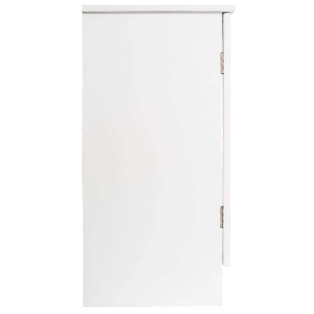 Redmon Contemporary Country 23.5 in.W x 11.7 in.D x 23.5 in. H Free Standing Double Door Cabinet With Wainscot Panels in White 8 Redmon Contemporary Country 23.5 in.W x 11.7 in.D x 23.5 in. H Free Standing Double Door Cabinet With Wainscot Panels in White - Image 6