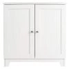 Redmon Contemporary Country 23.5 in.W x 11.7 in.D x 23.5 in. H Free Standing Double Door Cabinet With Wainscot Panels in White
