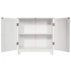 Redmon Contemporary Country 23.5 in.W x 11.7 in.D x 23.5 in. H Free Standing Double Door Cabinet With Wainscot Panels in White 12 Redmon Contemporary Country 23.5 in.W x 11.7 in.D x 23.5 in. H Free Standing Double Door Cabinet With Wainscot Panels in White -Bathroom Cabinets Shop white redmon linen cabinets 5224wh c3 1000