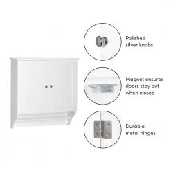 RiverRidge Home Ashland 23-4/5 in. W x 25-2/5 in. H x 8-43/50 in. D 2-Door Bathroom Storage Wall Cabinet in White -Bathroom Cabinets Shop white riverridge home bathroom wall cabinets 06 084 1d 1000