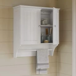RiverRidge Home Ashland 23-4/5 in. W x 25-2/5 in. H x 8-43/50 in. D 2-Door Bathroom Storage Wall Cabinet in White -Bathroom Cabinets Shop white riverridge home bathroom wall cabinets 06 084 c3 1000