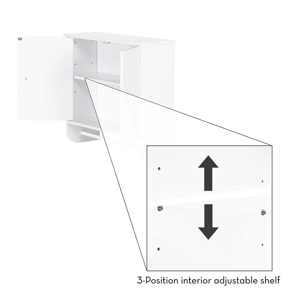RiverRidge Home Medford Collection 22.06 in. W x 7.75 in. D x 20.19 in. H 2-Door Wall Cabinet in White 4 RiverRidge Home Medford Collection 22.06 in. W x 7.75 in. D x 20.19 in. H 2-Door Wall Cabinet in White - Image 2