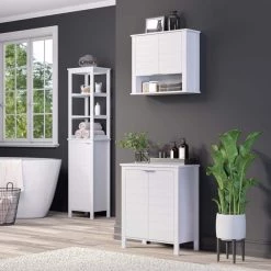 RiverRidge Home Madison 22.88 in. W 2-Door Wall Cabinet in White -Bathroom Cabinets Shop white riverridge home bathroom wall cabinets 06 109 4f 1000