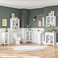 RiverRidge Home Danbury 22.69 in. W x 24.25 in. H x 7.75 in. D Two Door Wall Cabinet in White -Bathroom Cabinets Shop white riverridge home bathroom wall cabinets 06 164 4f 1000