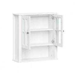 RiverRidge Home Danbury 22.69 in. W x 24.25 in. H x 7.75 in. D Two Door Wall Cabinet in White -Bathroom Cabinets Shop white riverridge home bathroom wall cabinets 06 164 77 1000