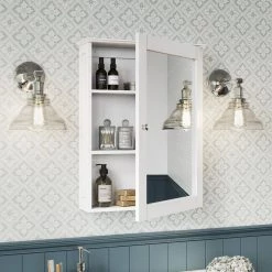 RiverRidge Home Ashland 18.38 in. W Wall Cabinet with Mirror in White 23 RiverRidge Home Ashland 18.38 in. W Wall Cabinet with Mirror in White -Bathroom Cabinets Shop white riverridge home bathroom wall cabinets 06 171 31 1000