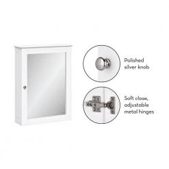 RiverRidge Home Ashland 18.38 in. W Wall Cabinet with Mirror in White 20 RiverRidge Home Ashland 18.38 in. W Wall Cabinet with Mirror in White -Bathroom Cabinets Shop white riverridge home bathroom wall cabinets 06 171 44 1000