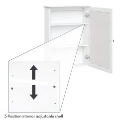 RiverRidge Home Ashland 18.38 in. W Wall Cabinet with Mirror in White 21 RiverRidge Home Ashland 18.38 in. W Wall Cabinet with Mirror in White -Bathroom Cabinets Shop white riverridge home bathroom wall cabinets 06 171 fa 1000