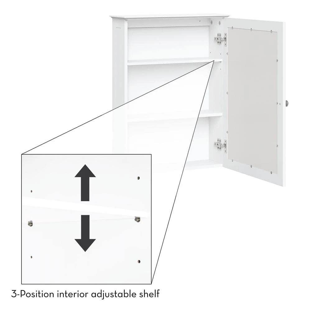 RiverRidge Home Ashland 18.38 in. W Wall Cabinet with Mirror in White 11 RiverRidge Home Ashland 18.38 in. W Wall Cabinet with Mirror in White - Image 9