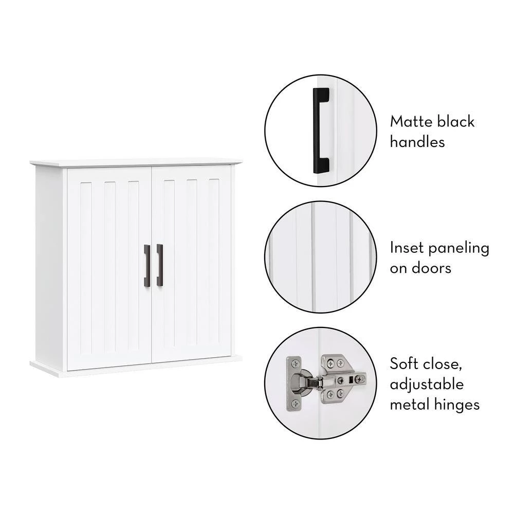 RiverRidge Home Monroe 23.63 in. W Bathroom Wall Cabinet in White 11 RiverRidge Home Monroe 23.63 in. W Bathroom Wall Cabinet in White - Image 9
