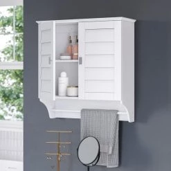 RiverRidge Home Brookfield 23.5 in. W Wall Cabinet in White -Bathroom Cabinets Shop white riverridge home bathroom wall cabinets 06 193 31 1000