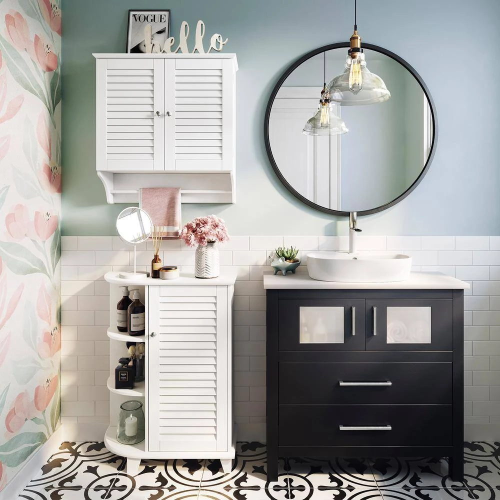 RiverRidge Home Ellsworth 23-5/8 in. W x 31-1/10 in. H Bathroom Linen Storage Floor Cabinet with Side Shelves in White 11 RiverRidge Home Ellsworth 23-5/8 in. W x 31-1/10 in. H Bathroom Linen Storage Floor Cabinet with Side Shelves in White - Image 9