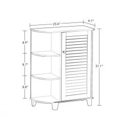 RiverRidge Home Ellsworth 23-5/8 in. W x 31-1/10 in. H Bathroom Linen Storage Floor Cabinet with Side Shelves in White 16 RiverRidge Home Ellsworth 23-5/8 in. W x 31-1/10 in. H Bathroom Linen Storage Floor Cabinet with Side Shelves in White -Bathroom Cabinets Shop white riverridge home linen cabinets 06 025 44 1000
