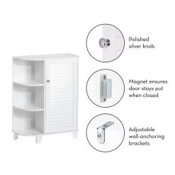 RiverRidge Home Ellsworth 23-5/8 in. W x 31-1/10 in. H Bathroom Linen Storage Floor Cabinet with Side Shelves in White 18 RiverRidge Home Ellsworth 23-5/8 in. W x 31-1/10 in. H Bathroom Linen Storage Floor Cabinet with Side Shelves in White -Bathroom Cabinets Shop white riverridge home linen cabinets 06 025 76 1000