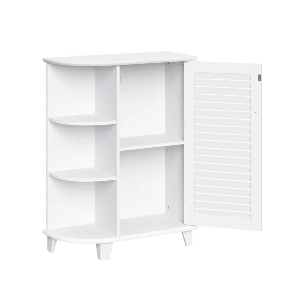 RiverRidge Home Ellsworth 23-5/8 in. W x 31-1/10 in. H Bathroom Linen Storage Floor Cabinet with Side Shelves in White 4 RiverRidge Home Ellsworth 23-5/8 in. W x 31-1/10 in. H Bathroom Linen Storage Floor Cabinet with Side Shelves in White - Image 2