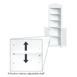 RiverRidge Home Ellsworth 23-1/4 in. W x 68-31/100 x 11-1/2 in. D Corner Bathroom Linen Storage Tower Cabinet in White -Bathroom Cabinets Shop white riverridge home linen cabinets 06 027 76 1000