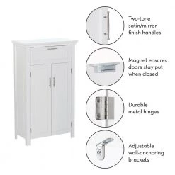 RiverRidge Home Somerset Collection 23-3/4 in. W x 40 in. H x 12 in. D 2-Door Floor Cabinet in White -Bathroom Cabinets Shop white riverridge home linen cabinets 06 038 76 1000
