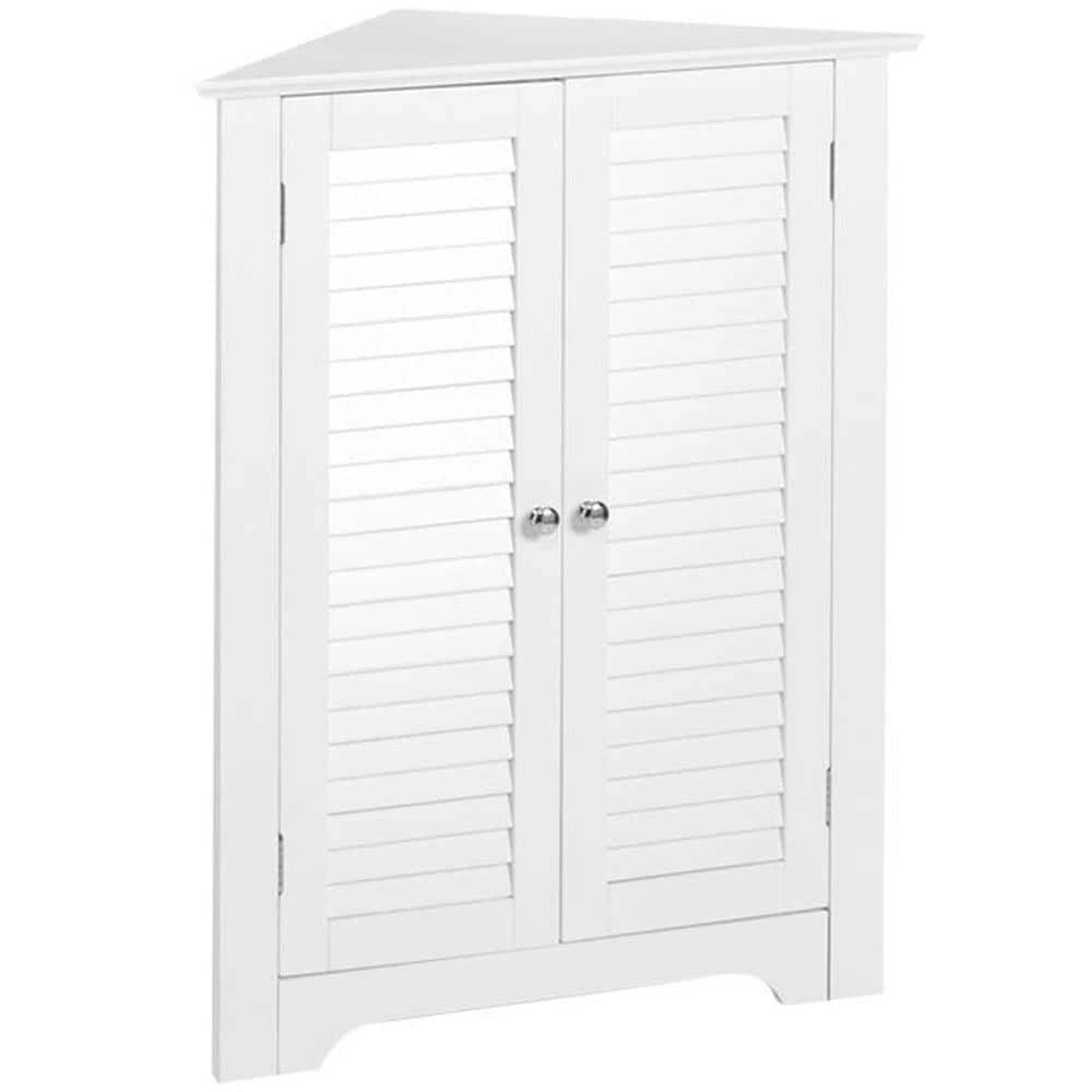 RiverRidge Home Ellsworth 18 in. L x 31-1/4 in. H x 25-1/2 in. H Freestanding MDF 3-Shelf Corner Cabinet in White 3 RiverRidge Home Ellsworth 18 in. L x 31-1/4 in. H x 25-1/2 in. H Freestanding MDF 3-Shelf Corner Cabinet in White