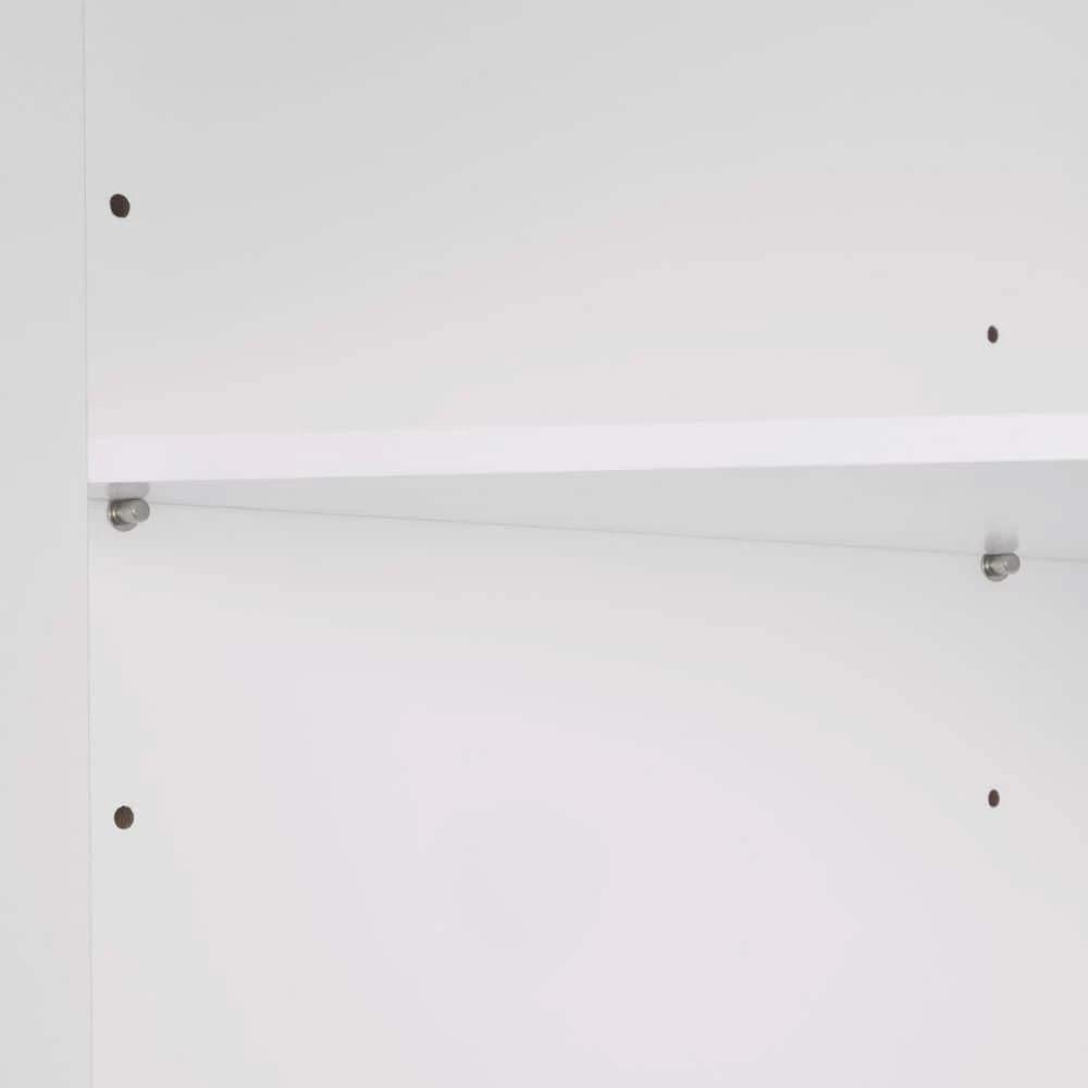 RiverRidge Home Ellsworth 18 in. L x 31-1/4 in. H x 25-1/2 in. H Freestanding MDF 3-Shelf Corner Cabinet in White 4 RiverRidge Home Ellsworth 18 in. L x 31-1/4 in. H x 25-1/2 in. H Freestanding MDF 3-Shelf Corner Cabinet in White - Image 2